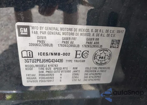 2017 Chevrolet Silverado 2500Hd Ltz z USA, uszkodzony, nr VIN 1GC1KWEY0HF196529